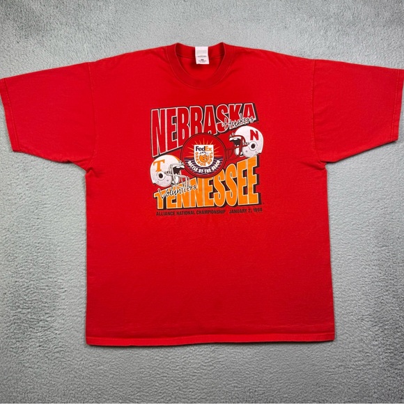 Vintage 1998 Nebraska Cornhuskers VS Tennessee Volunteers Orange bowl T-shirt - Picture 2 of 4